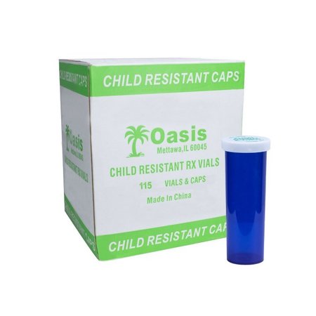 OASIS Blue Prescription Vials, 60 Dram, 115 Per Case 60D-B